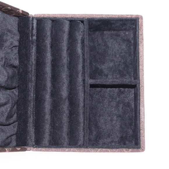 CELINE C Macadam Canvas Jewelry Box Brown Silver Auth 154905V