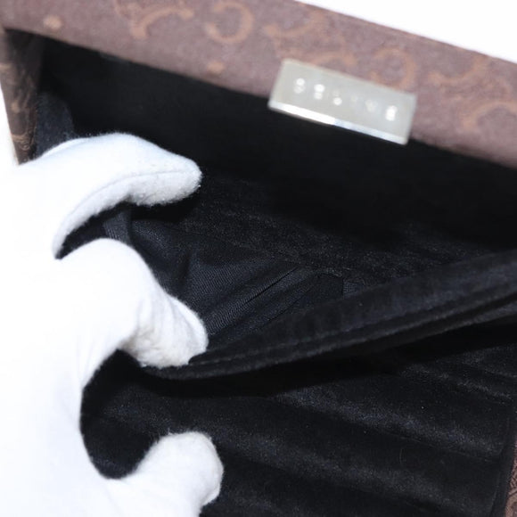 CELINE C Macadam Canvas Jewelry Box Brown Silver Auth 154905V