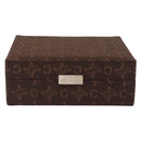 CELINE C Macadam Canvas Jewelry Box Brown Silver Auth 154905V-13