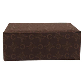 CELINE C Macadam Canvas Jewelry Box Brown Silver Auth 154905V - 0