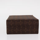 CELINE C Macadam Canvas Jewelry Box Brown Silver Auth 154905V-3