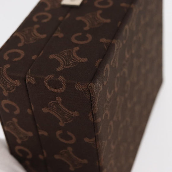 CELINE C Macadam Canvas Jewelry Box Brown Silver Auth 154905V