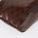CELINE Macadam Canvas Handtas PVC Bruin Zwart Auth 154907-9