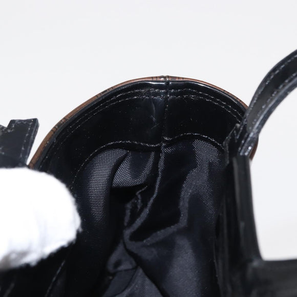 CELINE Macadam Canvas Hand Bag PVC Brown Black Auth 154907