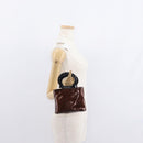 CELINE Macadam Canvas Handtas PVC Bruin Zwart Auth 154907-18