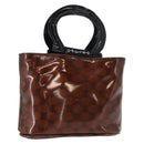 CELINE Macadam Canvas Handtas PVC Bruin Zwart Auth 154907-1