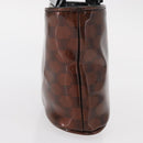 CELINE Macadam Canvas Handtas PVC Bruin Zwart Auth 154907-3