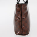 CELINE Macadam Canvas Handtas PVC Bruin Zwart Auth 154907-4