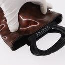 CELINE Macadam Canvas Hand Bag PVC Brown Black Auth 154907-6