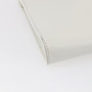 CELINE Flower Shoulder Pouch Leather White Silver Auth 154908-13