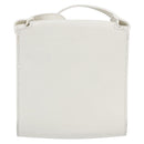 CELINE Flower Shoulder Pouch Leather White Silver Auth 154908-3