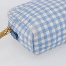 PRADA Pouch Canvas Light Blue Gold Auth 154909-14