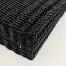 Salvatore Ferragamo Chain Gancini Shoulder Bag Rattan Black Gold Auth 154910V-13