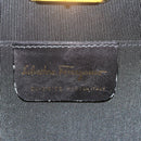 Salvatore Ferragamo Chain Gancini Shoulder Bag Rattan Black Gold Auth 154910V-15