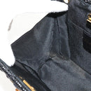 Salvatore Ferragamo Chain Gancini Shoulder Bag Rattan Black Gold Auth 154910V-18