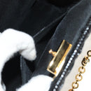 Salvatore Ferragamo Chain Gancini Shoulder Bag Rattan Black Gold Auth 154910V-19