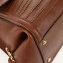 Salvatore Ferragamo Gancini Small Sofia Bag Leather 2way Brown Gold Auth 154911V-13