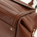 Salvatore Ferragamo Gancini Small Sofia Bag Leather 2way Brown Gold Auth 154911V-14