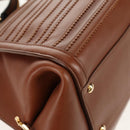 Salvatore Ferragamo Gancini Small Sofia Bag Leather 2way Brown Gold Auth 154911V-15