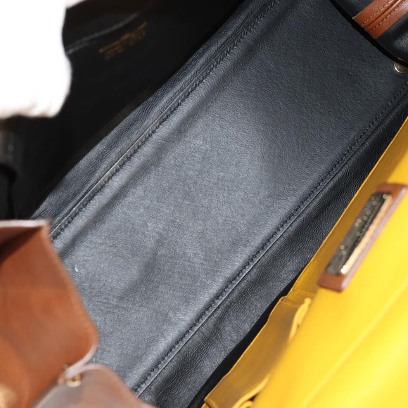 Salvatore Ferragamo Gancini Small Sofia Bag Leather 2way Brown Gold Auth 154911V