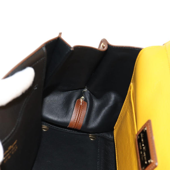 Salvatore Ferragamo Gancini Small Sofia Bag Leather 2way Brown Gold Auth 154911V