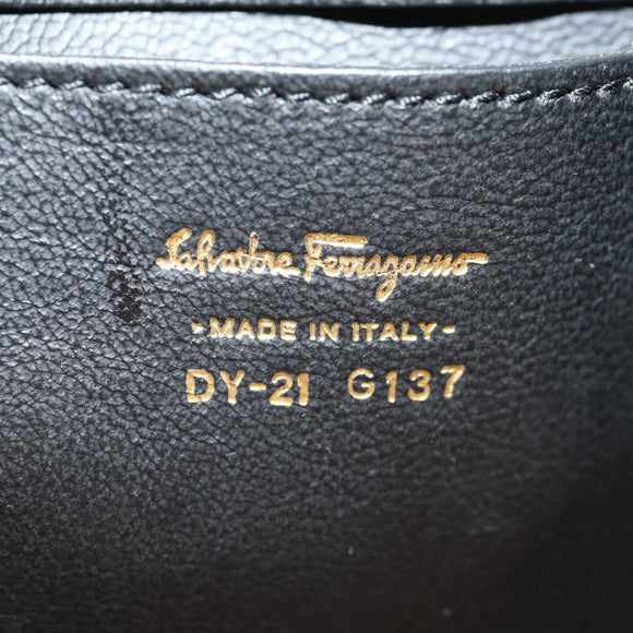 Salvatore Ferragamo Gancini Small Sofia Bag Leather 2way Brown Gold Auth 154911V