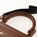 Salvatore Ferragamo Gancini Small Sofia Bag Leather 2way Brown Gold Auth 154911V-8