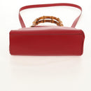 GUCCI Bamboo Nymphia Small Hand Bag Leather 2way Red Gold 453767 Auth 154912V-5