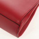 GUCCI Bamboo Nymphia Small Hand Bag Leather 2way Red Gold 453767 Auth 154912V-19