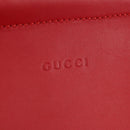 GUCCI Bamboo Nymphia Small Hand Bag Leather 2way Red Gold 453767 Auth 154912V-20
