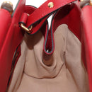 GUCCI Bamboo Nymphia Small Hand Bag Leather 2way Red Gold 453767 Auth 154912V-23