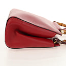 GUCCI Bamboo Nymphia Small Hand Bag Leather 2way Red Gold 453767 Auth 154912V-4
