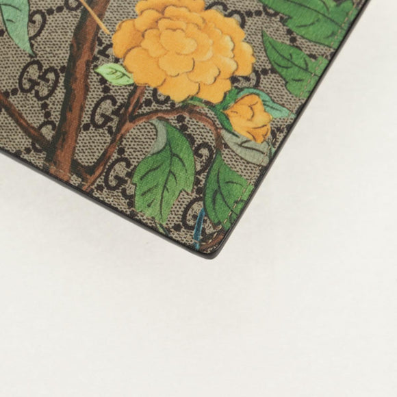 GUCCI GG Supreme Bengal Tiger Flower Bag PVC Beige Gold 454111 Auth 154913SAM