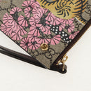 GUCCI GG Supreme Bengal Tiger Flower Bag PVC Beige Gold 454111 Auth 154913SAM-26