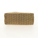 FENDI Zucchino Canvas Shoulder Bag Gold Auth 154915SAM-5