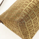 FENDI Zucchino Canvas Shoulder Bag Gold Auth 154915SAM-16