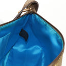 FENDI Zucchino Canvas Shoulder Bag Gold Auth 154915SAM-21