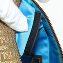 FENDI Zucchino Canvas Shoulder Bag Gold Auth 154915SAM-11