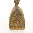 FENDI Zucchino Canvas Shoulder Bag Gold Auth 154915SAM-4