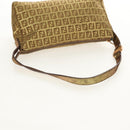 FENDI Zucchino Canvas Shoulder Bag Gold Auth 154915SAM-7
