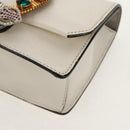 Miu Miu Mew Lady Shoulder Bag Leather White Gold Auth 154916V-17