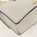 Miu Miu Mew Lady Shoulder Bag Leather White Gold Auth 154916V-18