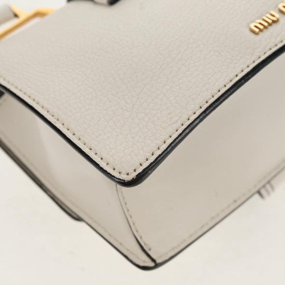 Miu Miu Mew Lady Umhängetasche Leder Weiß Gold Original 154916V