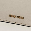 Miu Miu Mew Lady Shoulder Bag Leather White Gold Auth 154916V-20