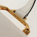 Miu Miu Mew Lady Shoulder Bag Leather White Gold Auth 154916V-9