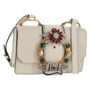 Miu Miu Mew Lady Umhängetasche Leder Weiß Gold Original 154916V-1