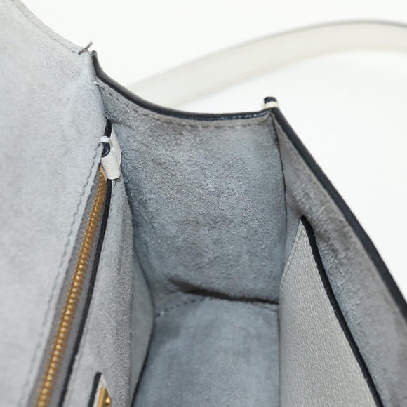 Miu Miu Mew Lady Shoulder Bag Leather White Gold Auth 154916V