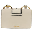 Miu Miu Mew Lady Shoulder Bag Leather White Gold Auth 154916V-2
