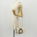 Miu Miu Mew Lady Shoulder Bag Leather White Gold Auth 154916V-32