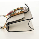 Miu Miu Mew Lady Umhängetasche Leder Weiß Gold Original 154916V-4
